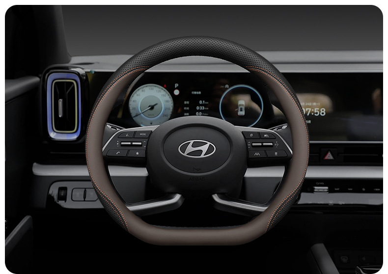 Suitable for Beijing Hyundai MUFASA Mu Sa steering wheel cover Rena Yuedong leather car supplies ultra-thin handle cover