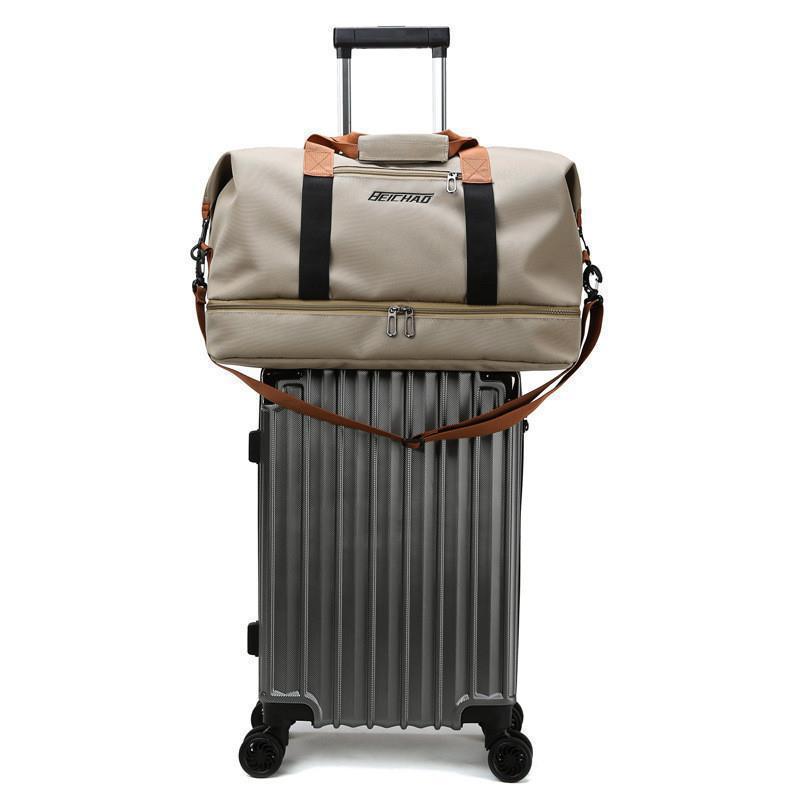 Bolsa de viaje, bolso de mano, bolso de lona de gran capacidad para hombres y mujeres, bolso de equipaje de viaje corto, deportivo ligero y duradero