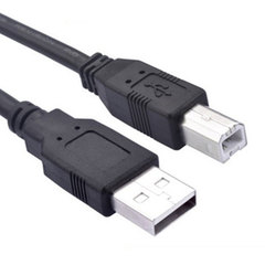 1.5-meter black USB 2.0 computer printing cable with copper core, printer and scanner data connection cord