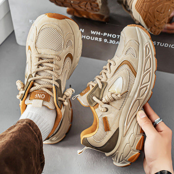 Giày sneaker dad shoes nam cỡ lớn, thân lưới thoáng khí, đế dày tăng chiều cao, gót 3–5 cm — D 71m Thẻ, D71 màu đen, D71 xám bạc
