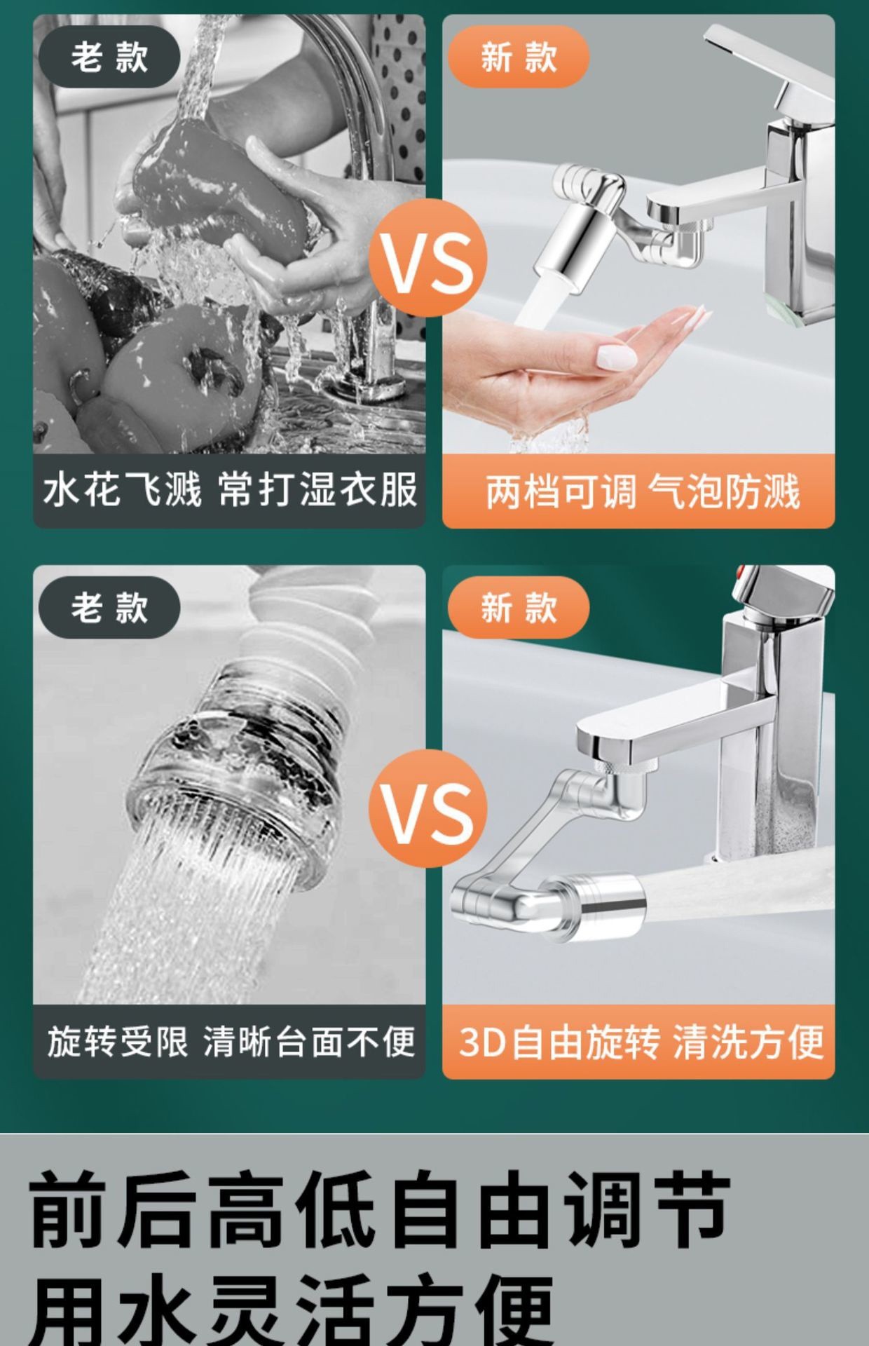 Factory direct sales of telescopic faucets, mechanical arms, rotating anti-splash bubbler, universal joints, conversion and extension devices undefined