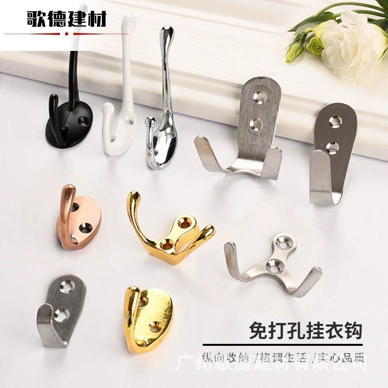 Крючок для шкафа для одежды без перфорации из цинкового сплава Итальянский минималистский крючок Шкаф с одним крючком Настенный крючок