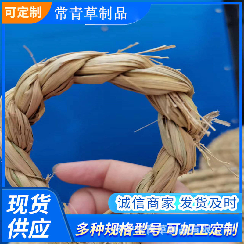 园林绿化手工粗细捆扎绳编织加工缠树根防寒草帘 济宁鱼台稻草绳