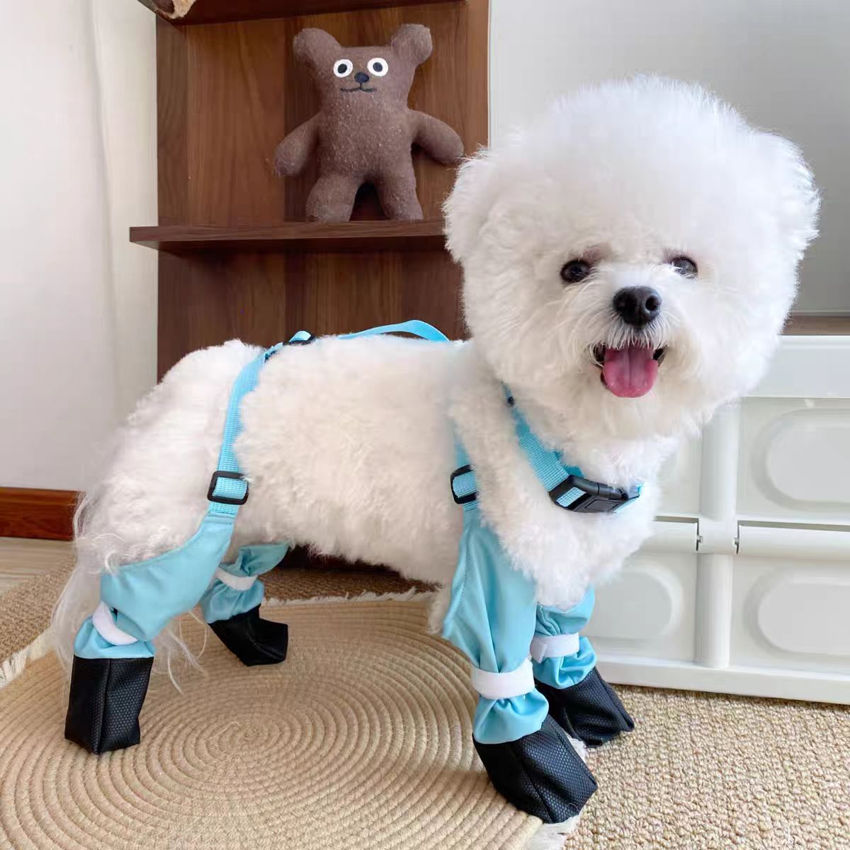 파란색은 신발에서 떨어지지 않습니다