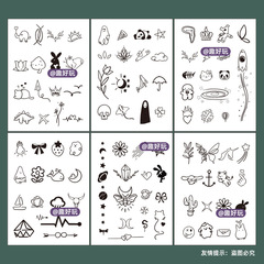 96 herbal juice tattoo stickers ins style thumbnail finger back tiger mouth waterproof semi-permanent non-reflective sticker for women