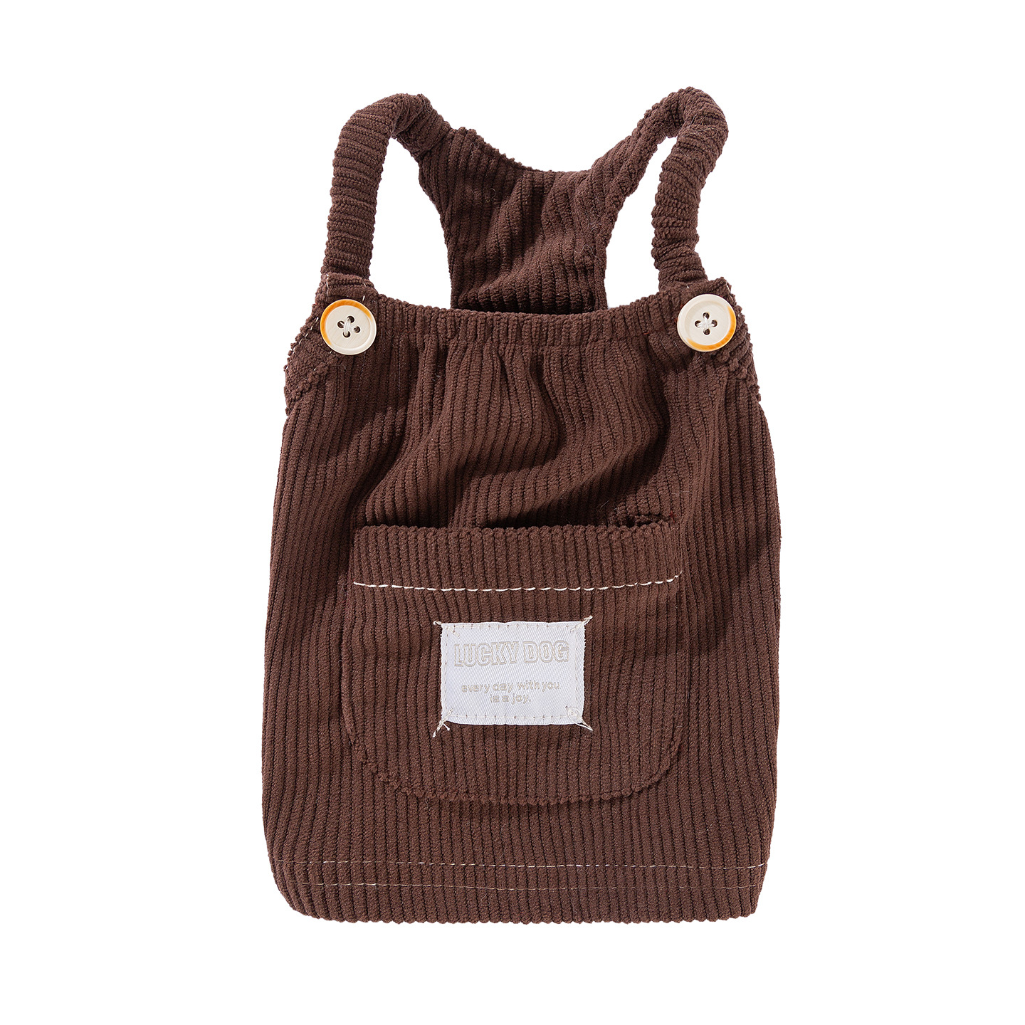 Nuevo otoño y invierno simple afortunado bolsillo de cachorro vestido de correa delgada mascota perro gato ropa de peluche image 6