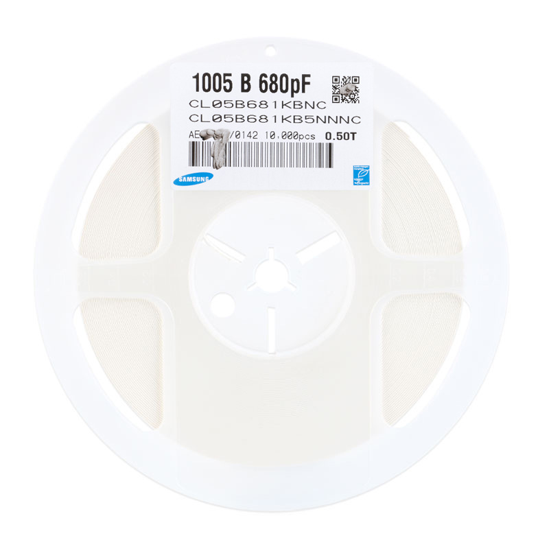 原装0402贴片电容680pF(681)±10% 50V X7R CL05B681KB5NNNC 50只