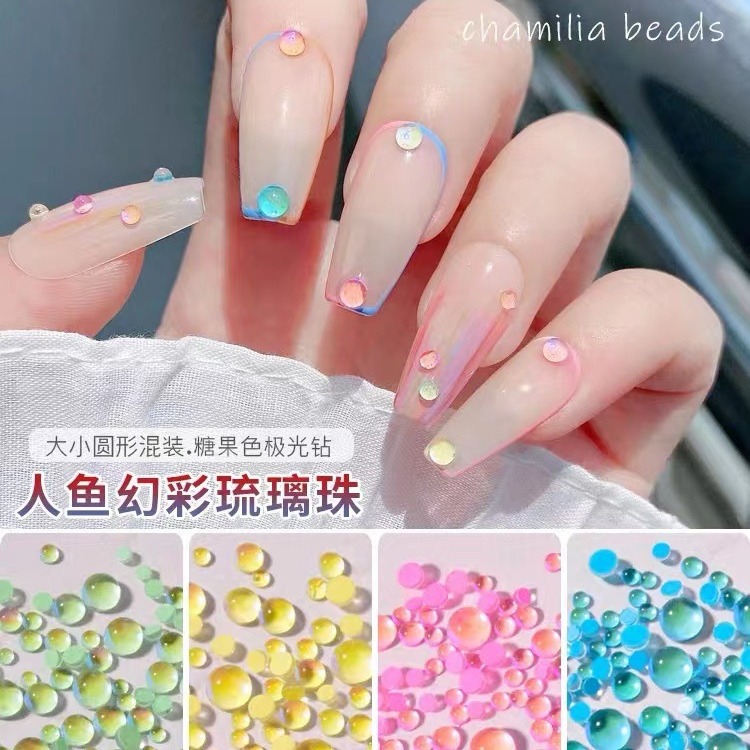 Mixed nail decoration for manicure pearl