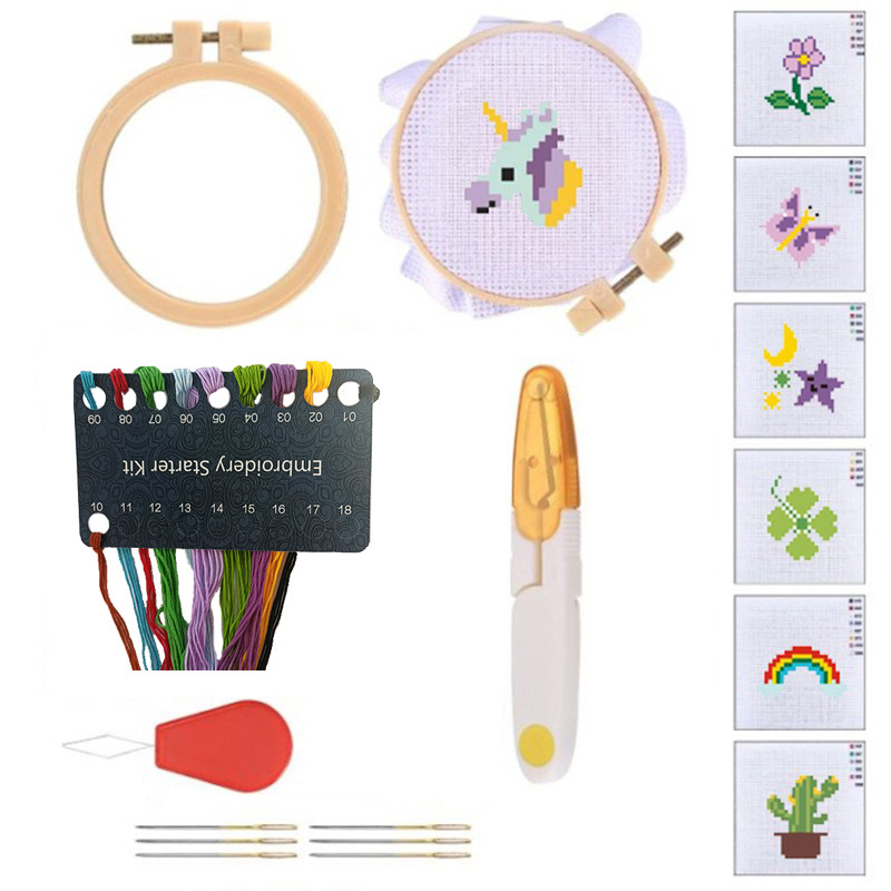Nuevo bordado DIY traje hecho a mano básico de punto de cruz transfronteriza Inglés paquete de material de dibujos animados de animales de vacaciones colgando pintura