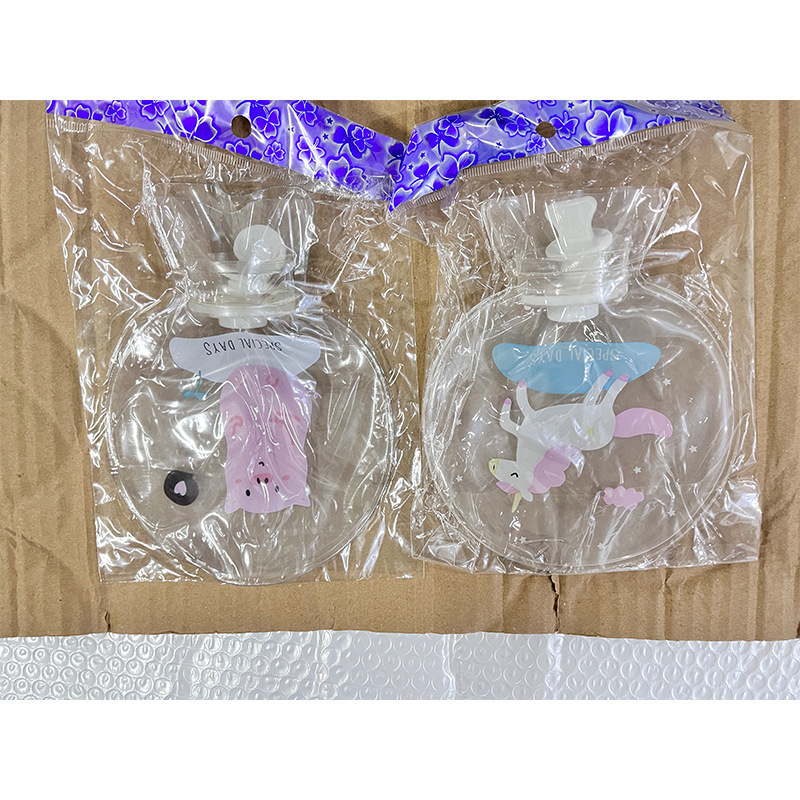 漫画風PVCミニ湯たんぽ、水を入れるタイプのハンドウォーマー、学生用湯たんぽ、子供用パール光沢、保温水注入式|undefined