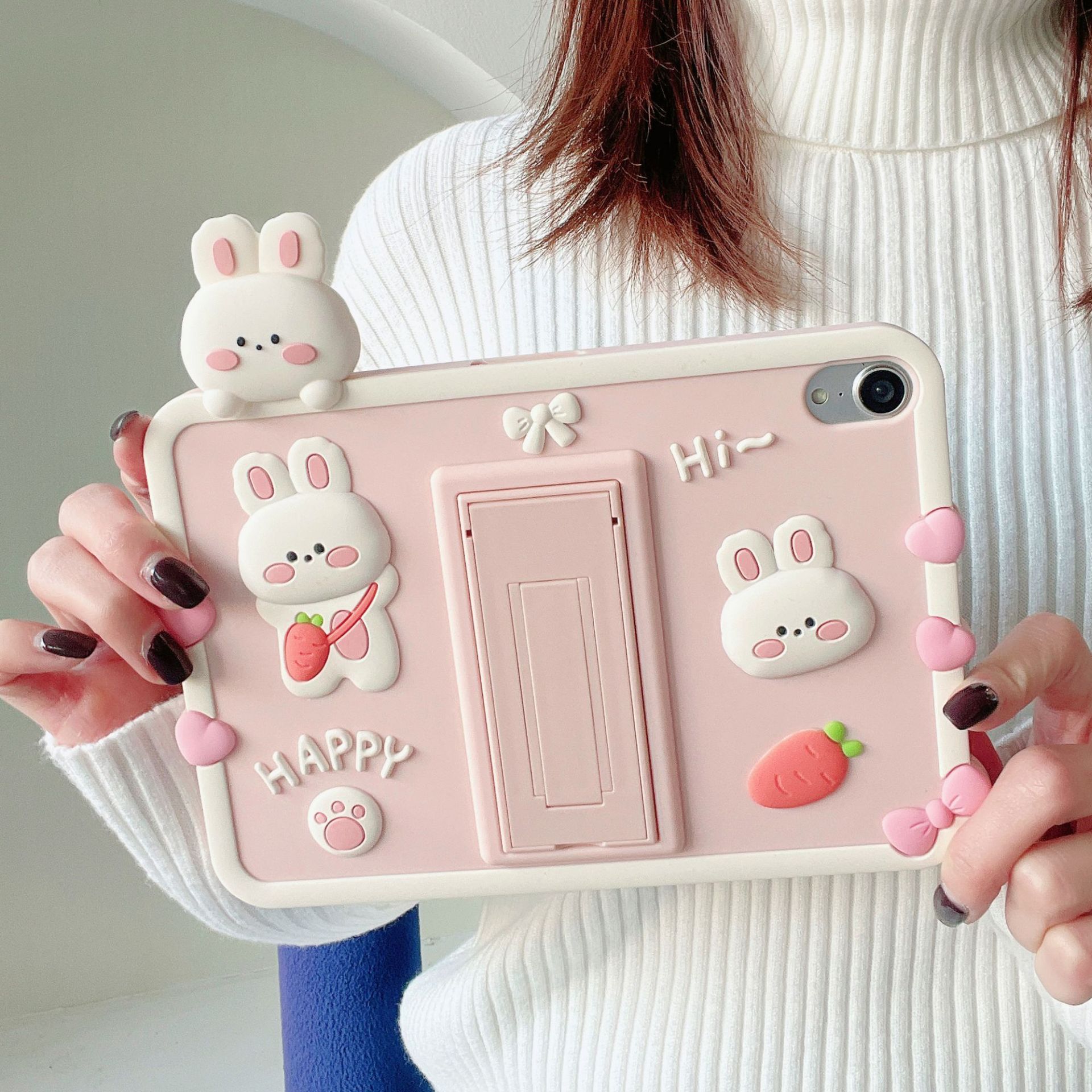 Cartoon Side Lying Rabbit Suitable for iPad Air 11 2025 Silicone Protective Case iPad 10Th Generation Tablet Protective Case