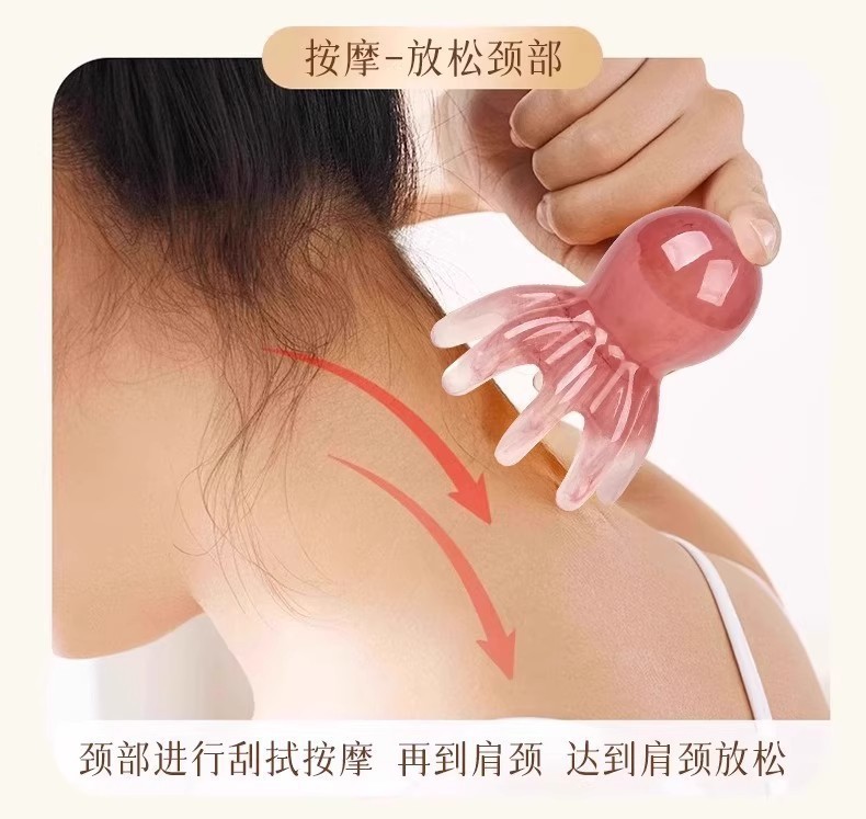 Octopus Head Massage Comb Scalp Meridian Acupoint Comb Wide Teeth Gua Sha Style Portable Resin 60g specifications