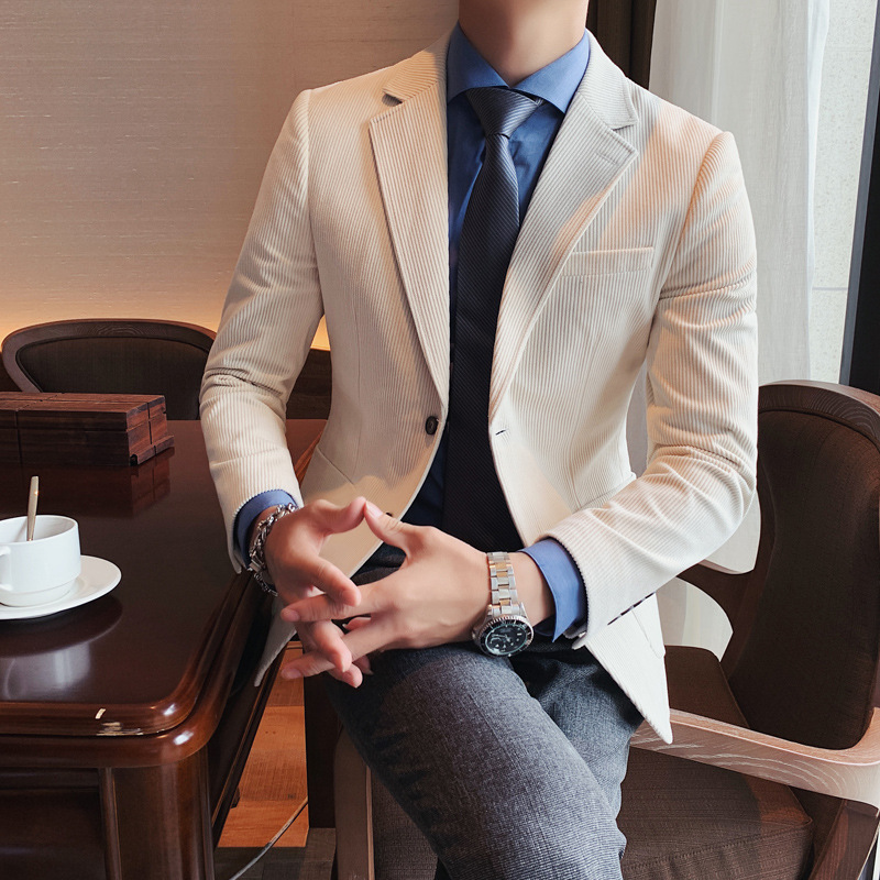 Primavera 2022 traje casual de los hombres traje de negocios de ocio urbano chaqueta duradera traje de pana chaqueta de los hombres