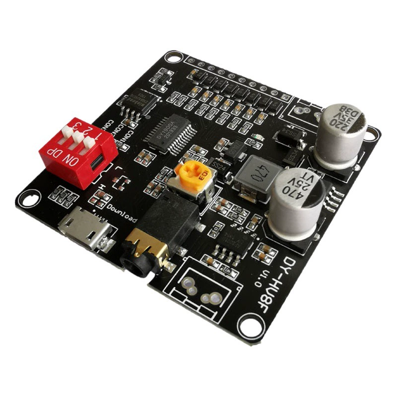 Модуль воспроизведения голоса 12 В/24 В, одноразовый триггер, последовательный порт, управление воспроизведением, голосовой модуль 10 Вт/20 Вт, HV8F