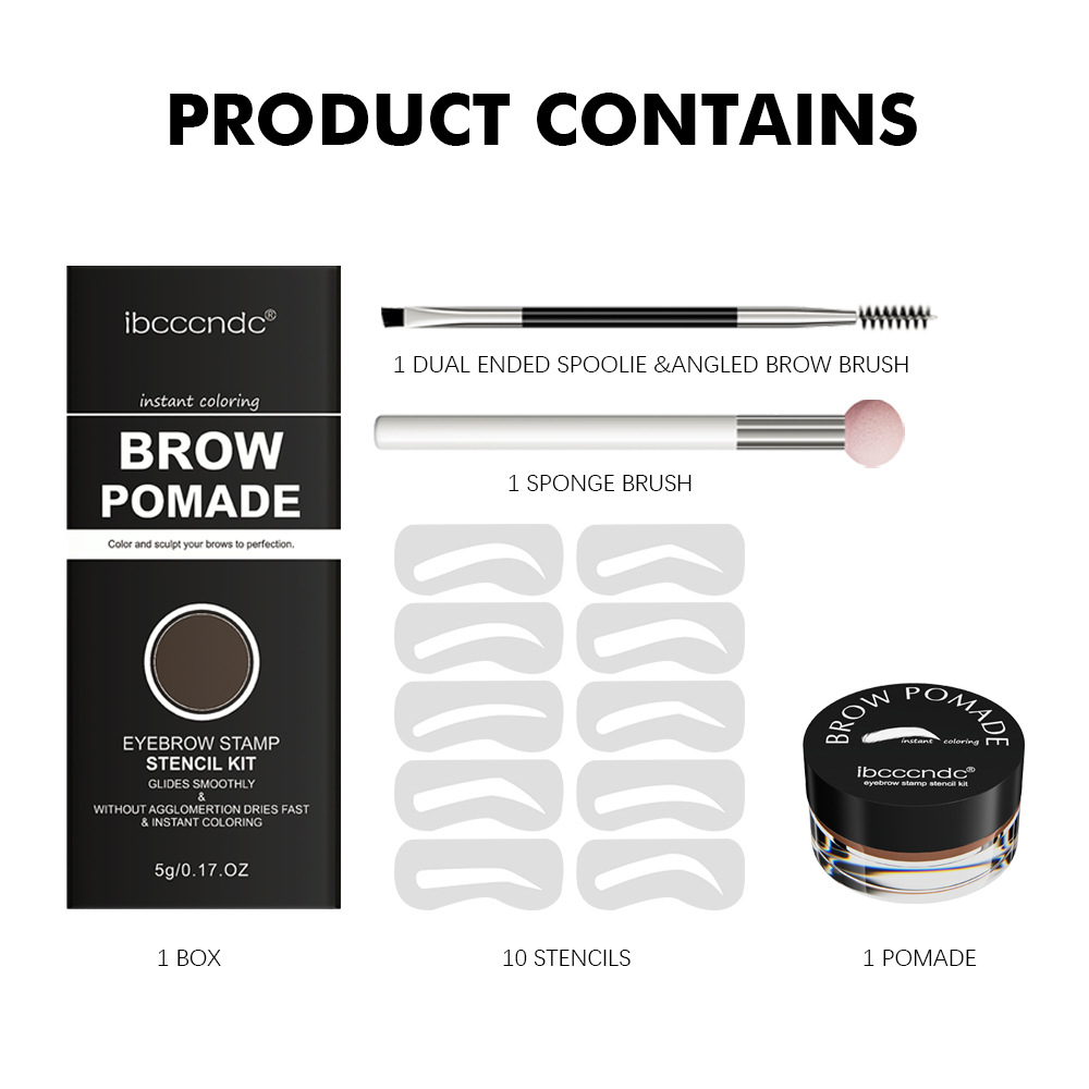 carina IBCCCNDC's new waterproof makeup resistant 5-color cream set with brush head and lazy eyebrow card_voghion.com