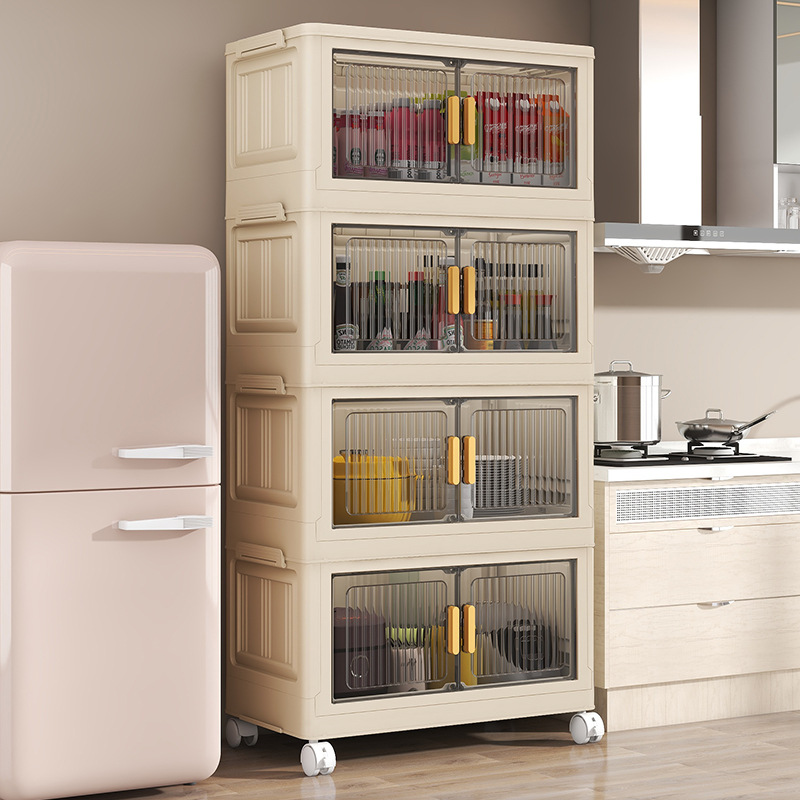 Foldable and Install-Free Cabinet Household Wardrobe Clothes Storage Cabinet Organization Toys Snacks Plastic Storage Cabinet Cross-border