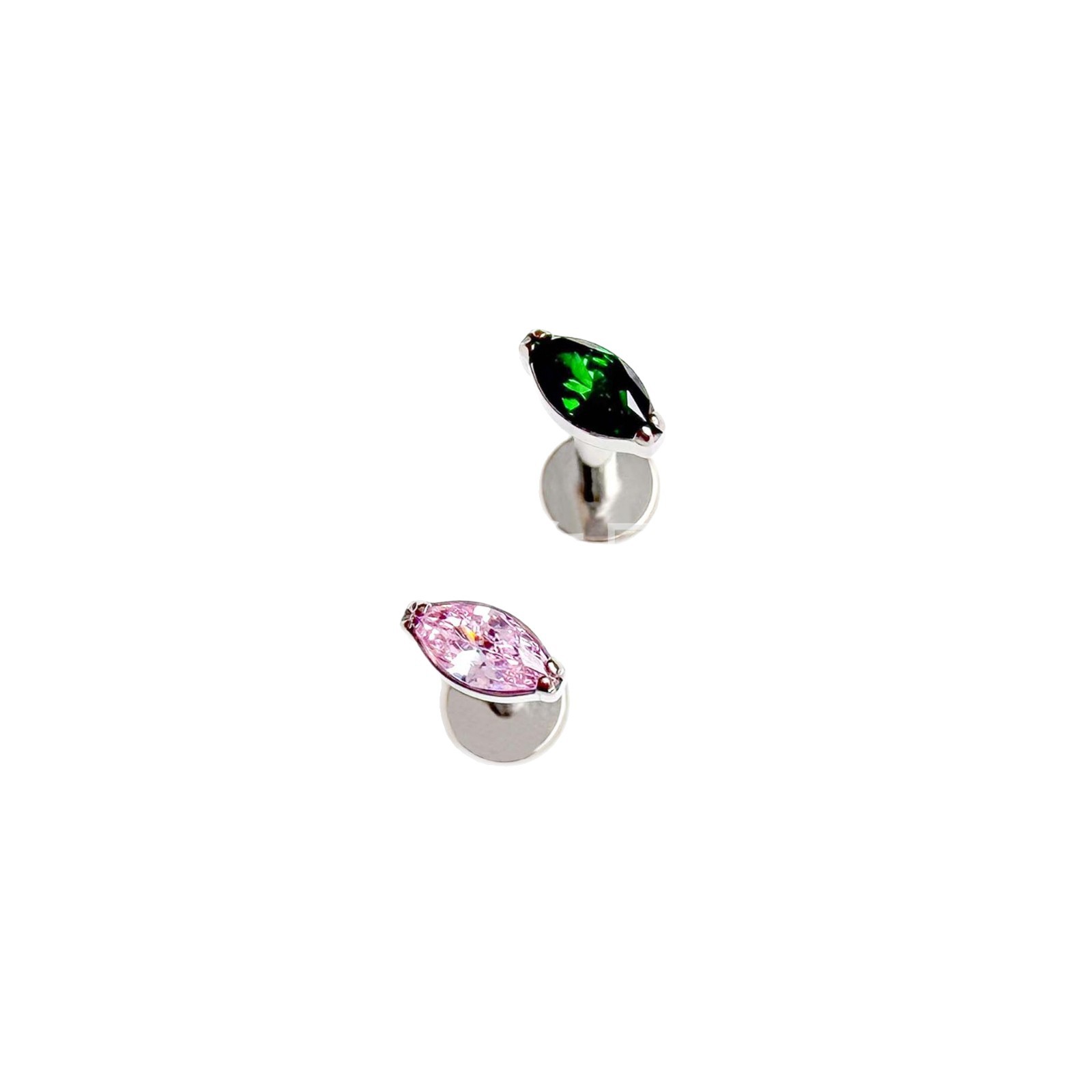 F136 Titanium 马眼 Labret Stud Ear Stud Cubic Zirconia Helix Cartilage Stud G23 Implant Grade Titanium 人体 Piercing Jewelry Ear 饰穿孔