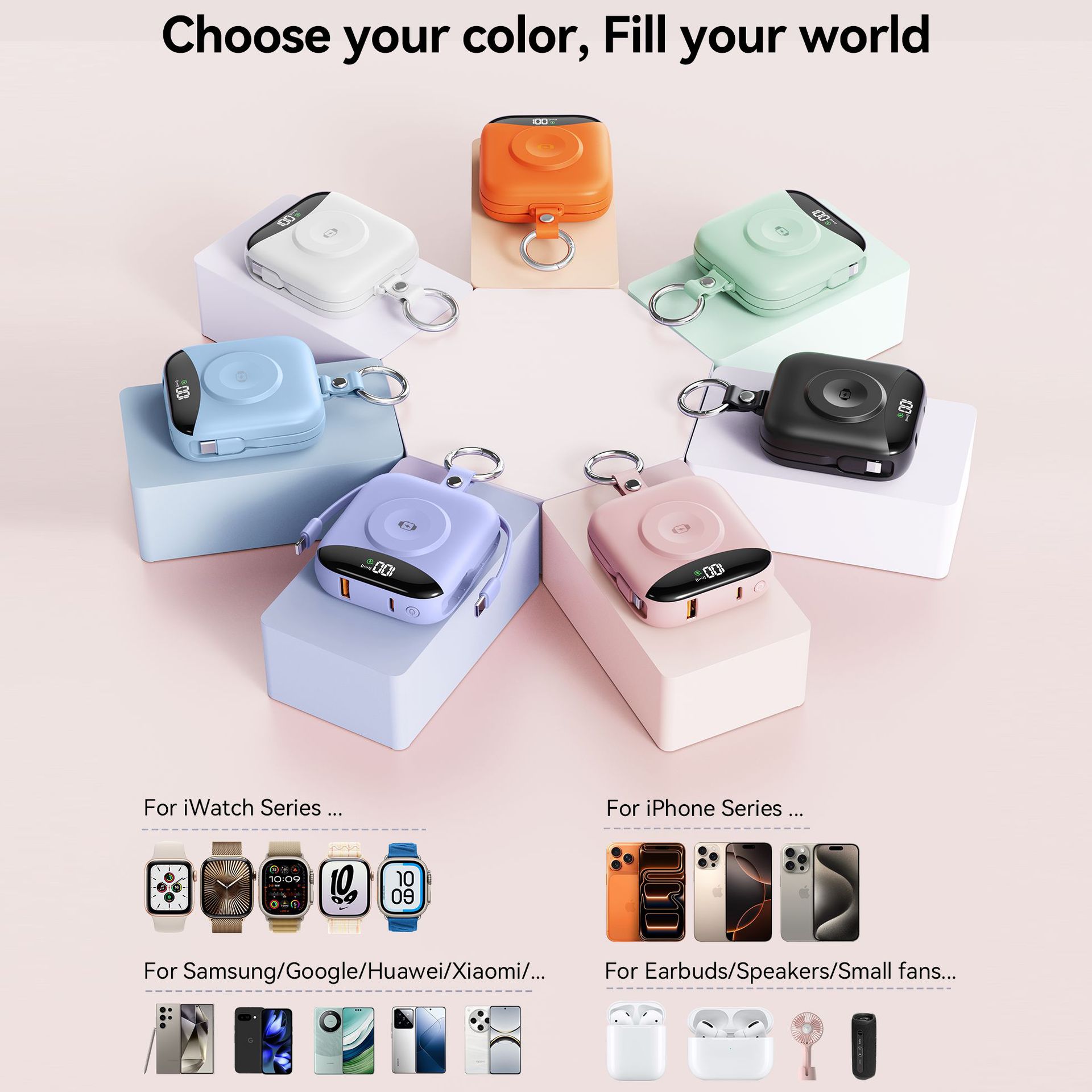 Batería Portátil Inalámbrica Magnética de PVC, Silicona y ABS, Carga Rápida, para Teléfonos y Relojes image 2