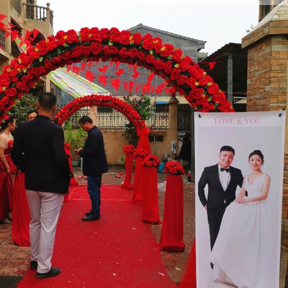婚庆花门绢花拱门新款开业店庆活动拱门结婚拱门装饰婚礼布置花架