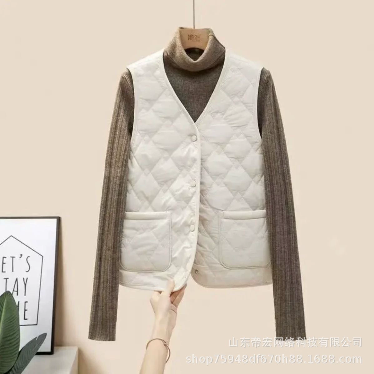 2024 новые модели носить плотно прилегающие хлопковые жилеты женские осенние и зимние короткие корейские женщины носят жилеты без рукавов