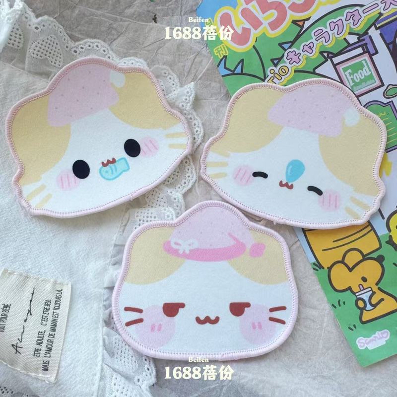 古早感坏笑猫刘海贴可爱少女棉花糖猫碎发贴魔术贴儿童发饰不伤发|undefined