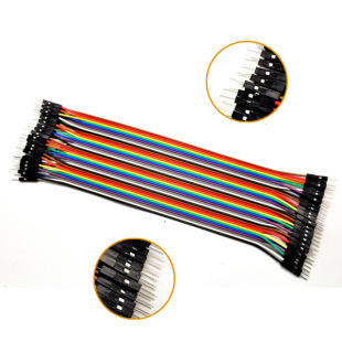40P Row of Dupont Wires, Wire Length 10cm, 20cm, 30cm, Female to Female, Both Ends with Seats, 40 Wires in a Row