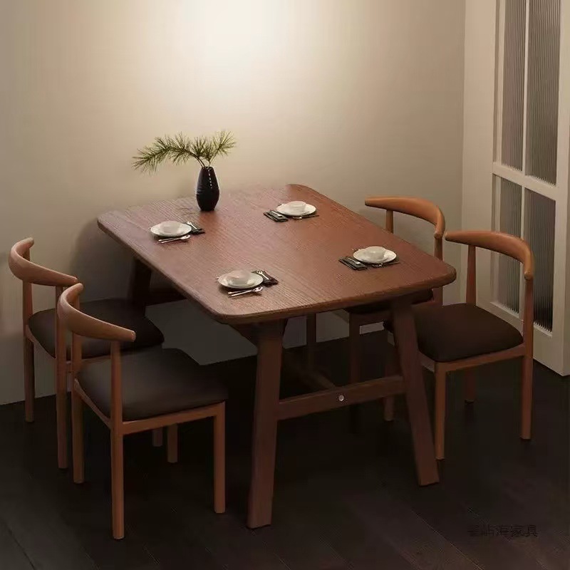 Dining Table Household Small Apartment Table and Chair Set Modern Simple Nordic Simple Restaurant Rental Room Rectangular Dining Table