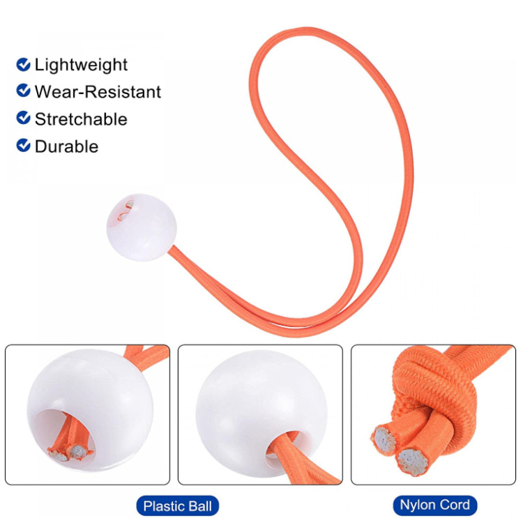 源头工厂黑色球头弹力绳户外帐篷塑料球松紧绳蹦床捆扎绳弹力球带