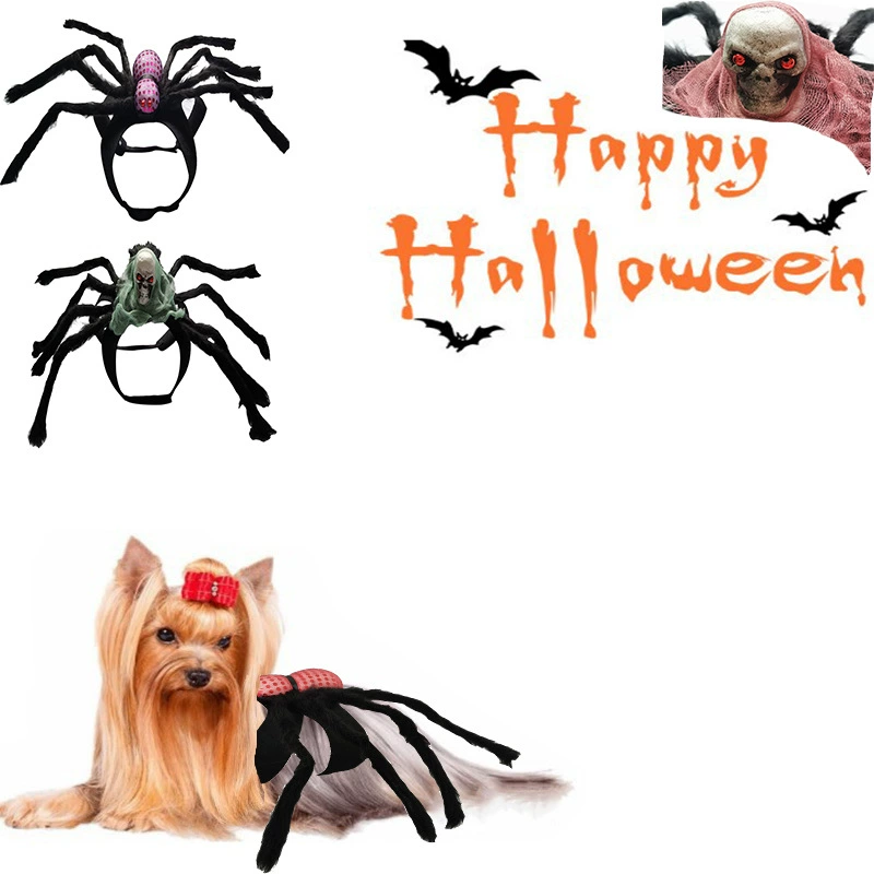 Хэллоуин Креативная кошка Собака Маленький и средний питомец Паук Грудь Собака Череп Платье