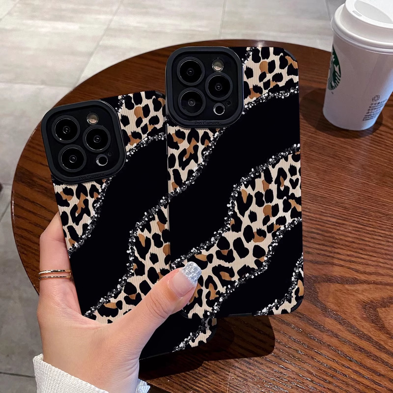 Unique New Leopard Print Phone Case Suitable for iPhone 17 Promax, Full Coverage Soft Case for Apple 15, Personalized Creative Design for 16