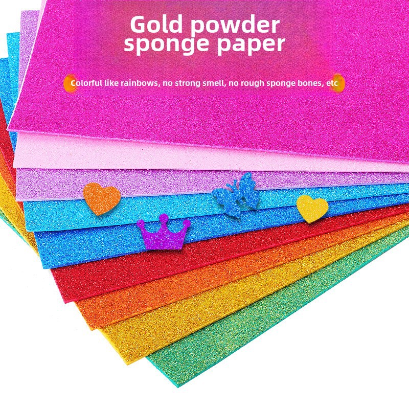 A4 Gold Foil Sponge Paper Shoulder Strap Adhesive 2mm Thick Shiny Sponge Paper EVA Foam Paper Handmade DIY Craft Material