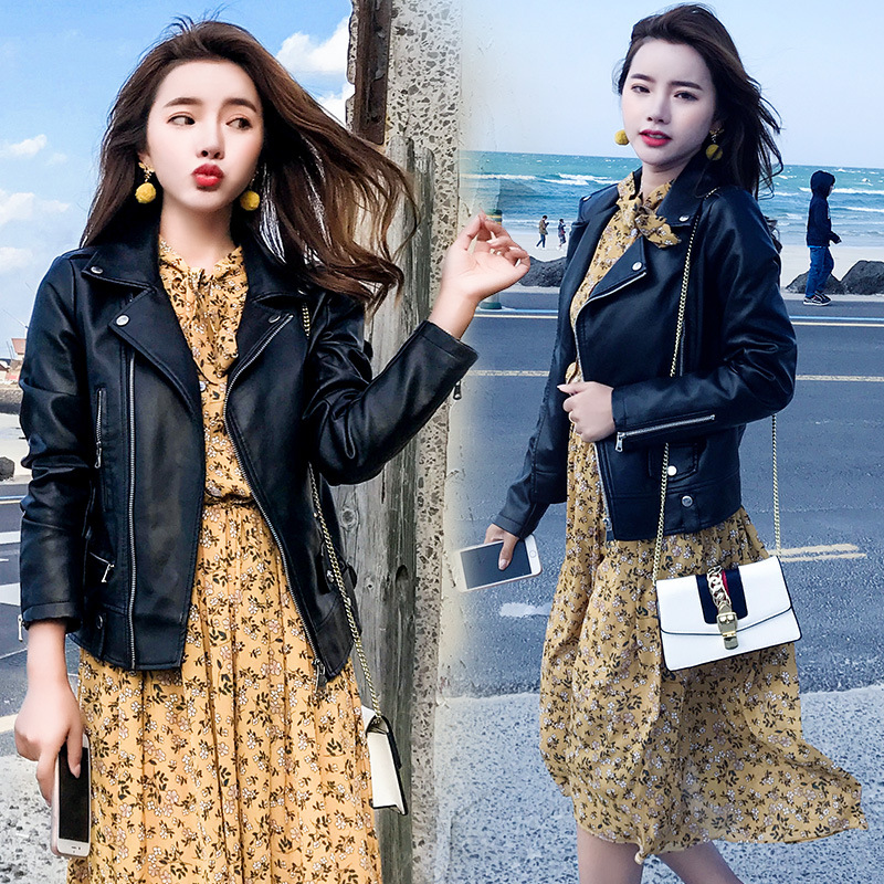 Leather Jacket Women's Short 2025 Spring & Fall New Korean Style Slim Leather Jacket Foreign Style Young Casual Women's Leather Jacket