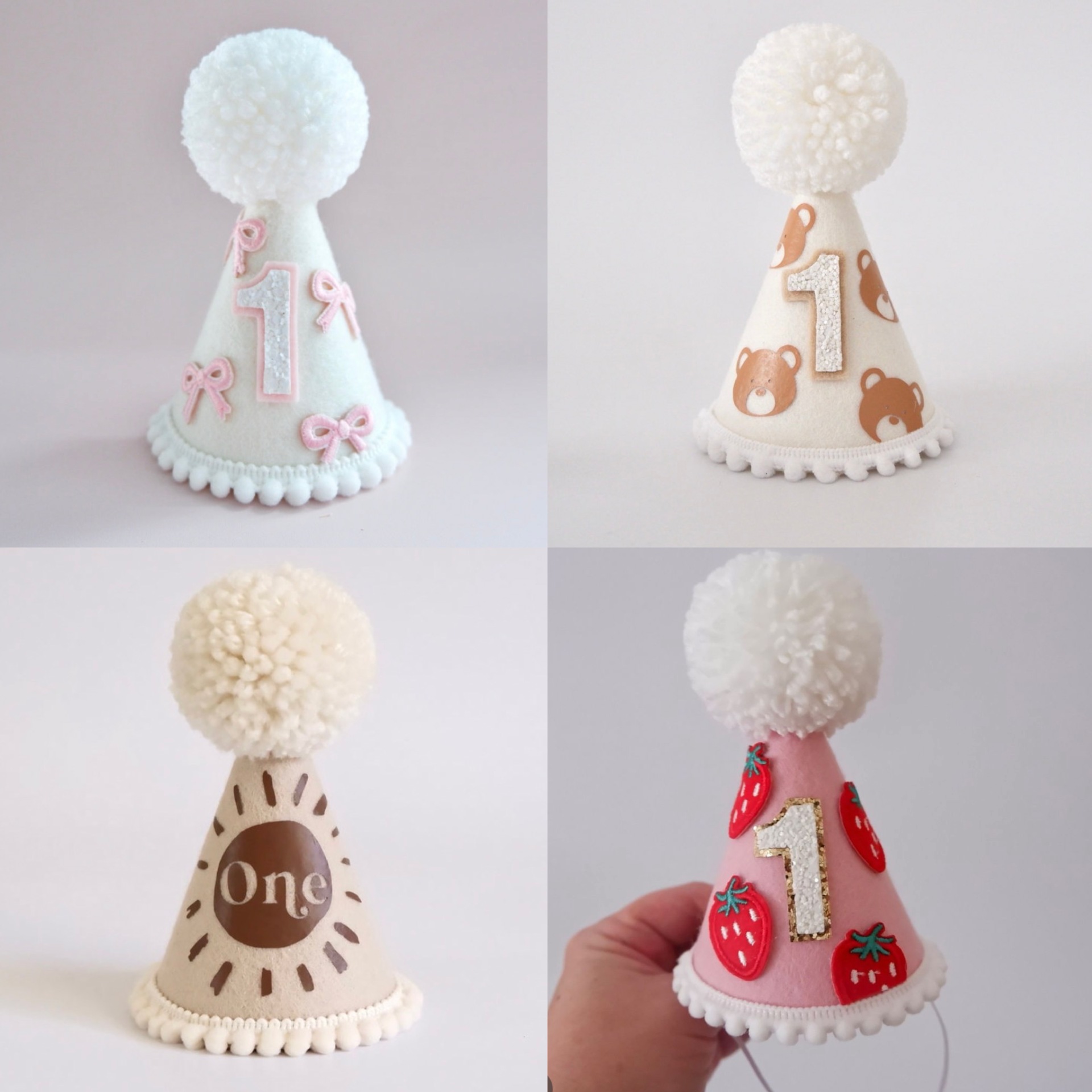 Cross-Border Ins Style Digital One-Year-Old Bear Birthday Hat Kidsren's Birthday Party Dress up Headwear Photo Arrangement Supplies