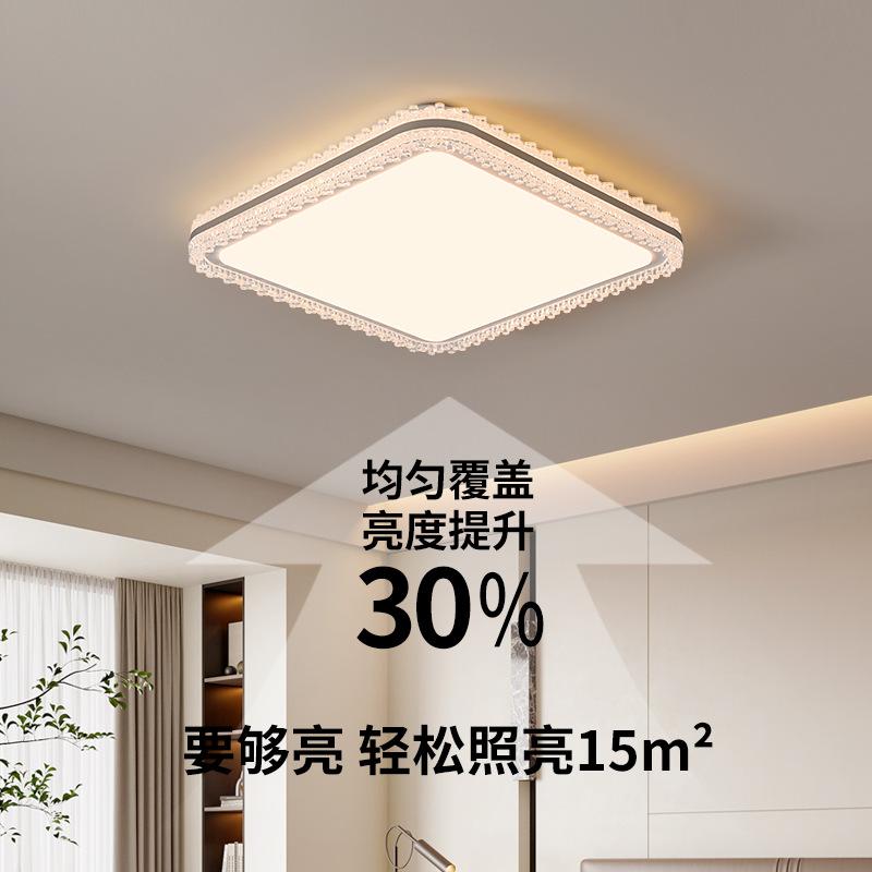 Lámpara de techo LED para sala de estar Daguanyuan, estilo crema, nórdico, con cristal, protección para los ojos, paquete completo para toda la casa, iluminación Zhongshan 357L