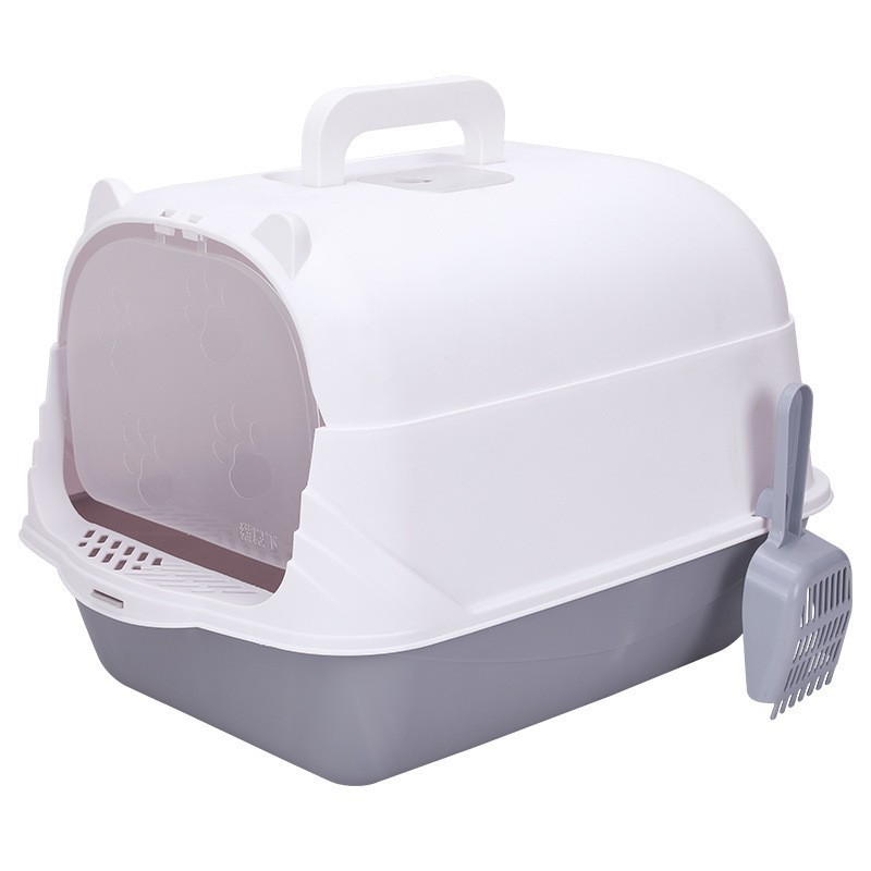Caja de arena para gatos completamente cerrada inodoro para gatos desodorante de gran tamaño anti-salpicaduras con arena caja de arena pequeña caja de arena para gatos suministros para gatos