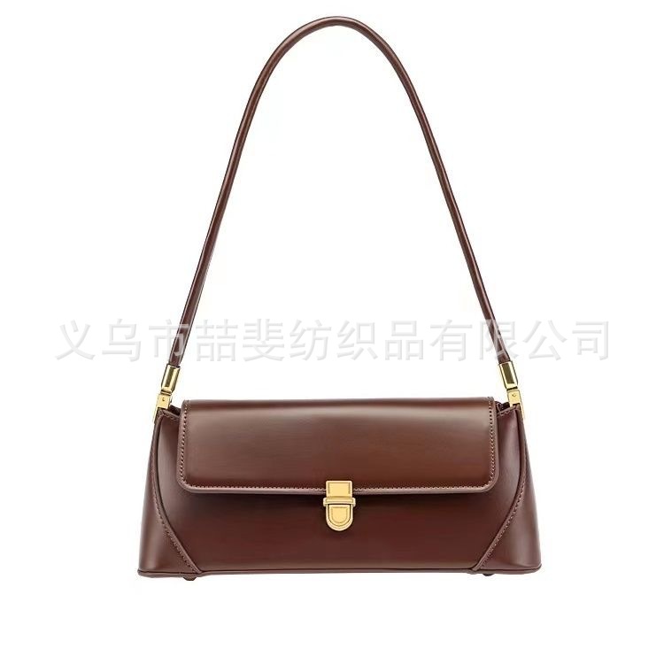 2024 Summer New Fashion Simple Single Shoulder Underarm Quilted Women's Bag Trendy High-Texture Baguette Bag - Thumbnail 2