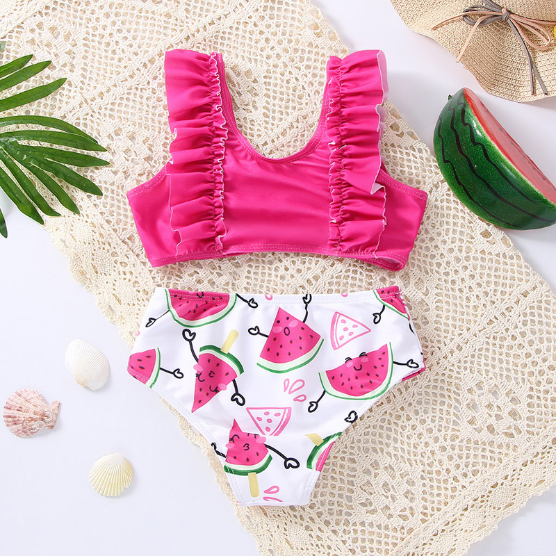 Girlu0027S Cute Watermelon Polyester Tankinis 2 Piece Set