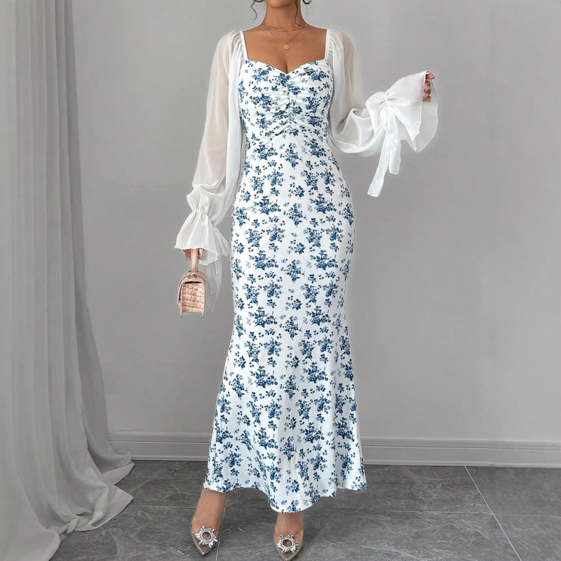 2026 Summer New Model Aliexpress Cross-Border Women's Clothing Sweet and Fresh Floral Vacation-Style Backless Dress