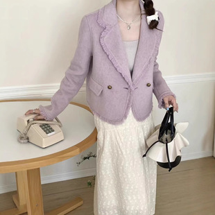 Internet Celebrity Hot Style 2024 Autumn and Winter New Double-Sided Wool Outwear Short Korean Style Loose Casual Woolen Outwear