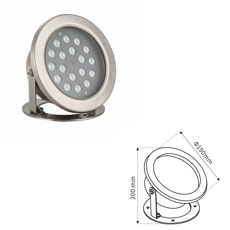 LED-лампа подводного фонтана, свет водной картины 36В 48В 54В, полный цвет DMX512 внешнее управление, цветной подводный свет прямого производителя