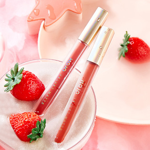 HOJO8100 Clouds Light Mist Matte Small Thin Tube Lip Glaze Light Velvet Long-lasting Color-Represent Cup Easy to Color