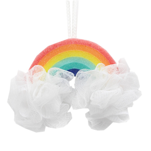 Ins style cute Internet celebrity sponge rainbow double bath flower bath ball bubble bath soft baby bath bath artifact