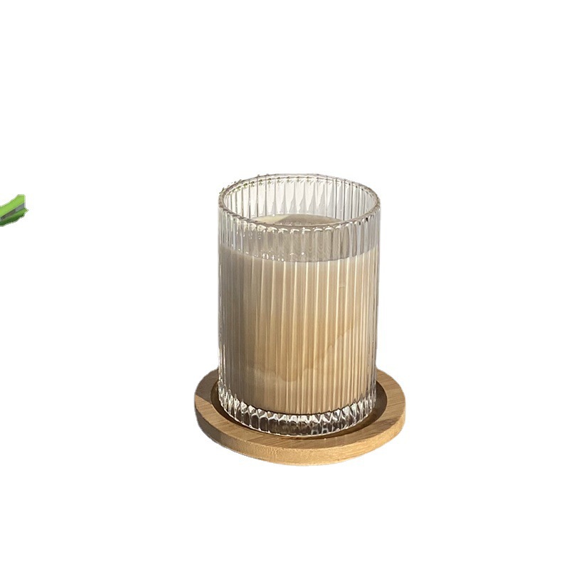 Tazas de vidrio a rayas verticales japonesas tazas de jugo caseras tazas de café rojo tazas de cóctel tazas de cerveza fría tazas de whisky