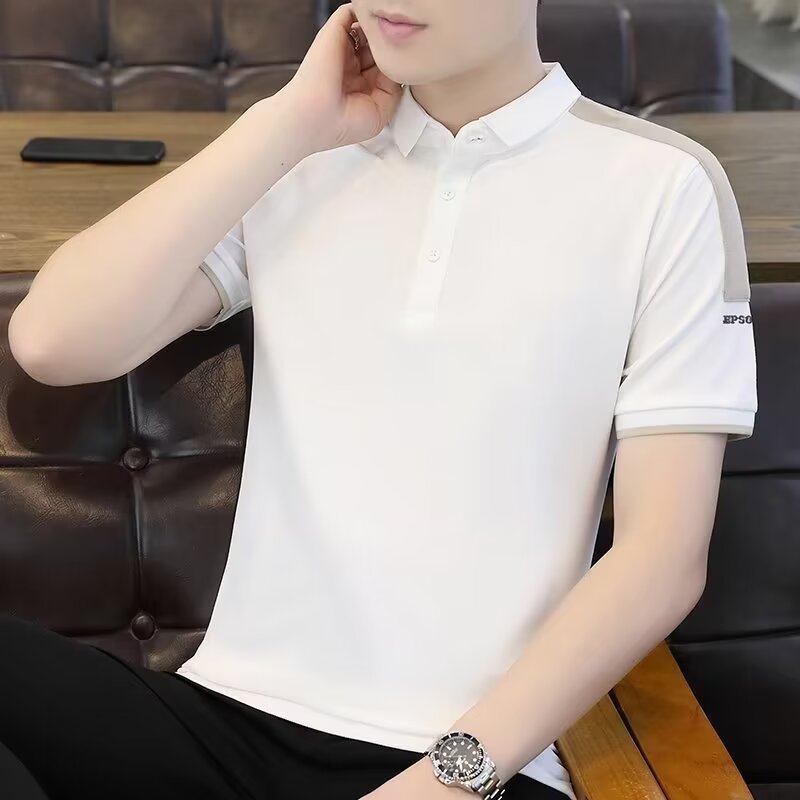 Lel POLO Shirt Men's Summer Trendy Brand Business Men's Casual Clothes Men's Short-sleeved T-shirt 2024 New Fashion