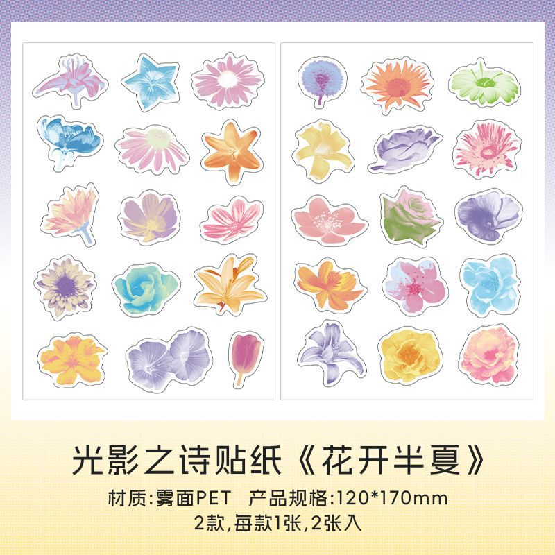 Pegatina de PET mate de PaperMore, poesía de luces y sombras, material de decoración de tienda de comida creativa, pegatina de película de corte