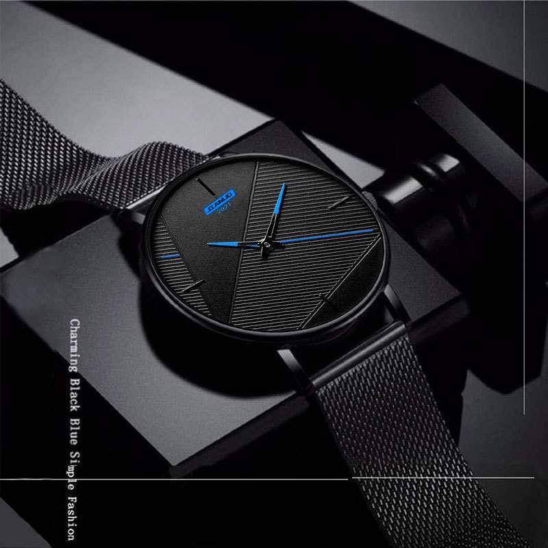 2023 nuevo azul aguja Reloj clásico de los hombres simple creativo negro malla cinturón hombres reloj de cuarzo fabricante en stock suministro directo
