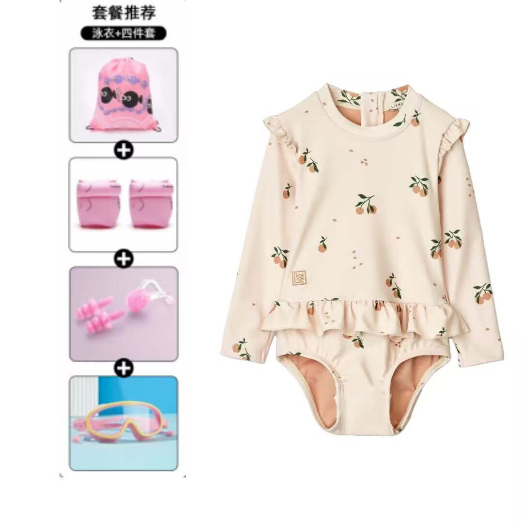 Niños trajes de baño de manga larga de secado rápido para niñas nuevas niñas lindas trajes de baño al por mayor