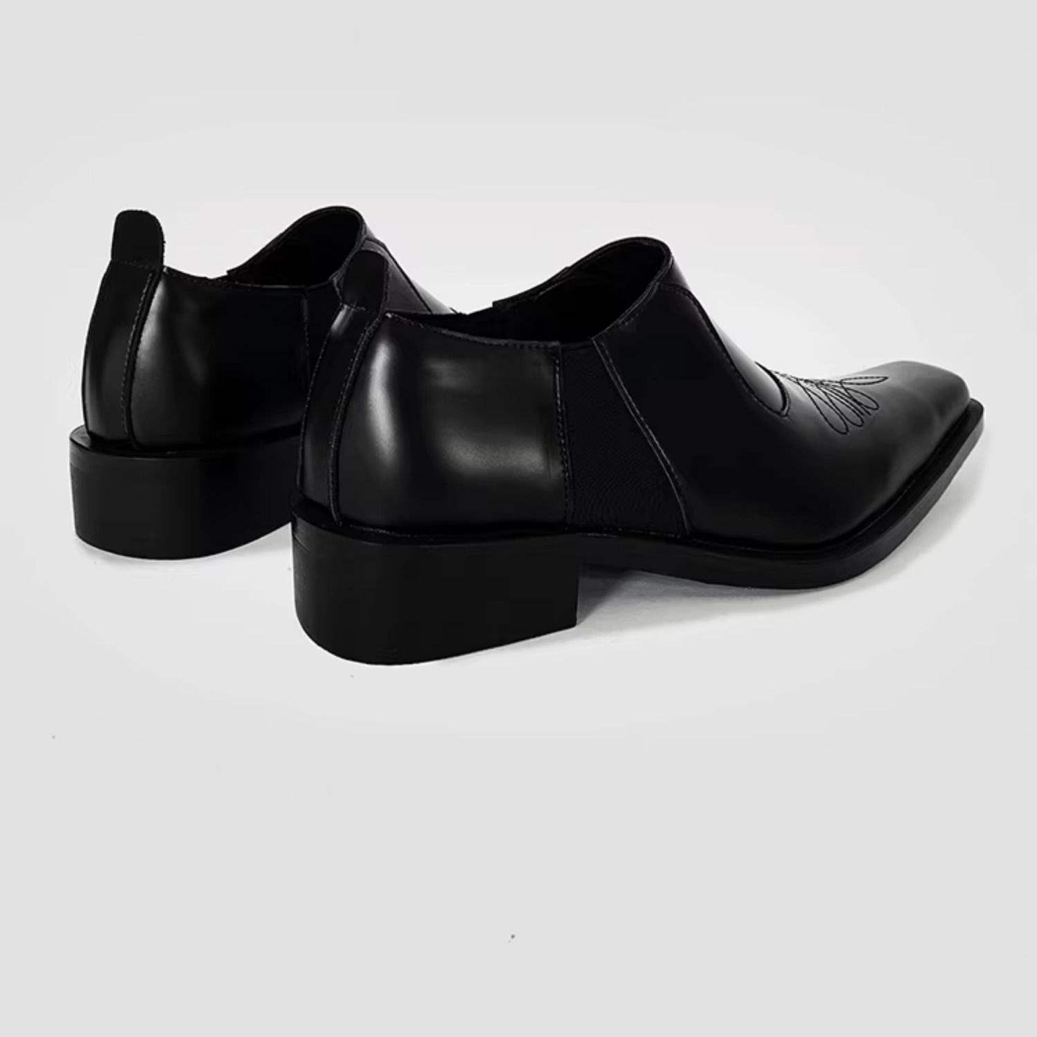 ShoeVault 2025 Niche Pointed Leather British Commuter Men's Height-Increasing New Derby Wizard Slip-On Busins Formal Low-Top_vogvips.com