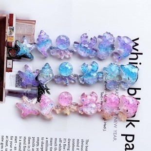 Transparent color cut surface gradient starfish dolphin resin accessories ocean series diy accessories accessories hair accessories materials