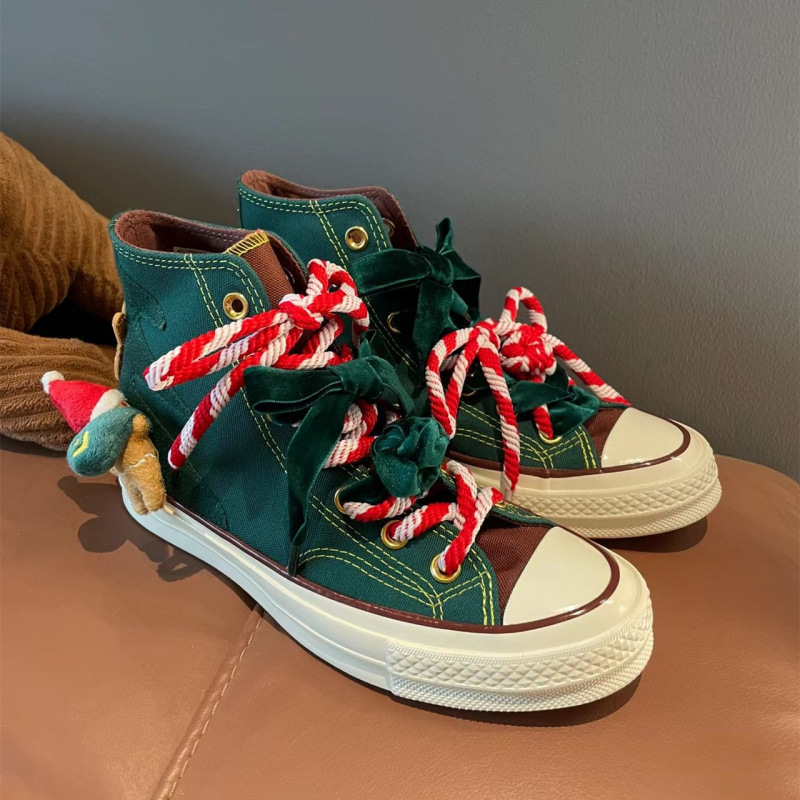 1970S Christmas Limited Edition Reindeer Patched Doll Wedding Shoes Joyful Men's and Women's Sneakers A07979C A07978C 1970S Christmas Limited Edition Reindeer Patched Doll Wedding Shoes Joyful Men's and Women's Sneakers A07979C A07978C